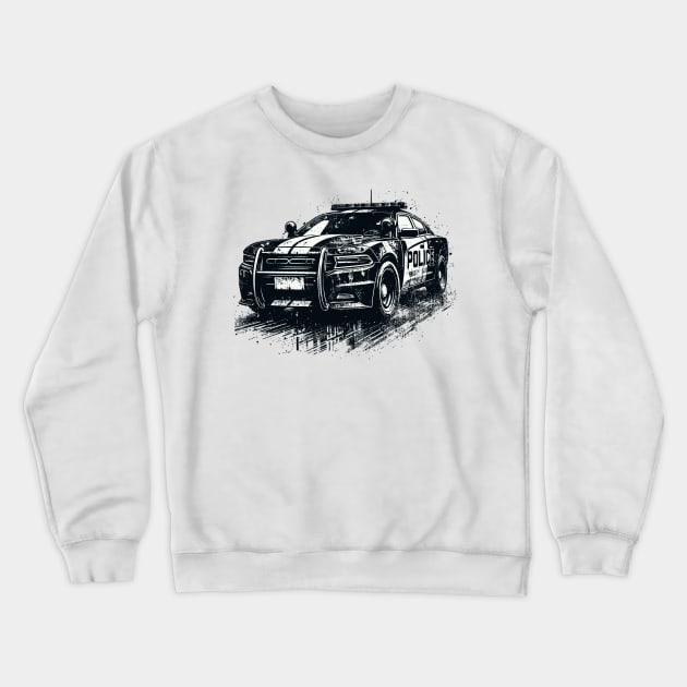 Police car Crewneck Sweatshirt by Vehicles-Art